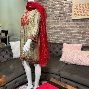 New 3 pc cotton embroidered suit kameez